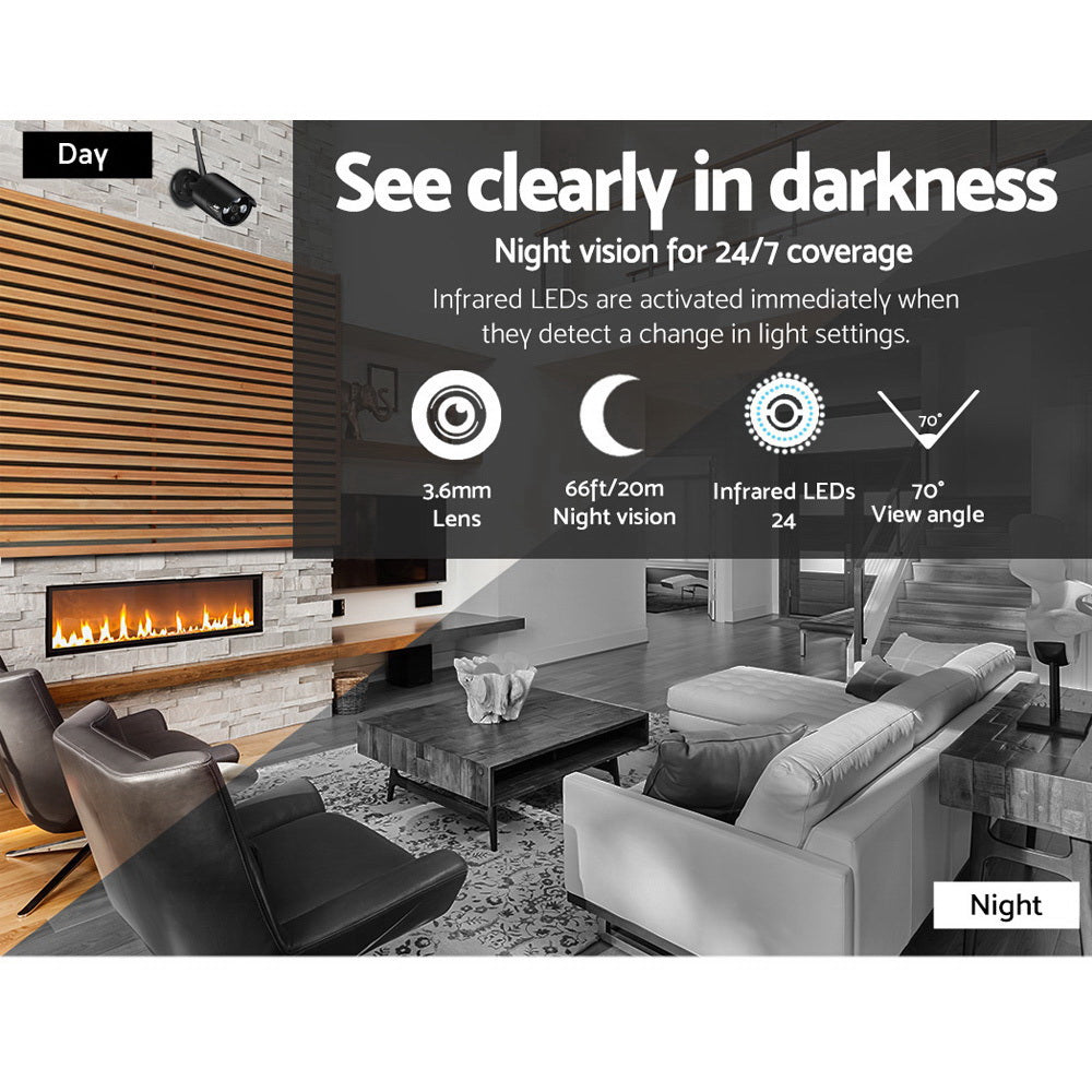 UL-Tech 8CH Wireless CCTV System with 8 3MP Bullet Cameras