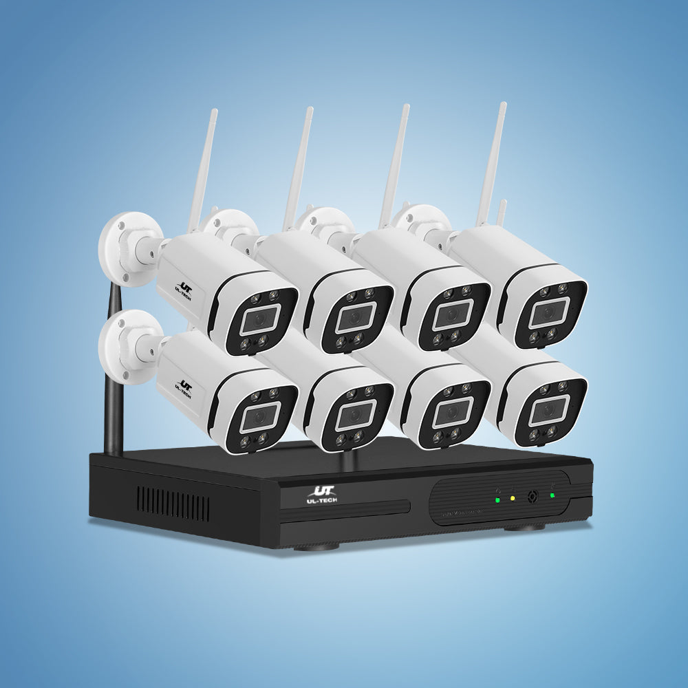UL-Tech 8CH Wireless CCTV System with 8 3MP Cameras