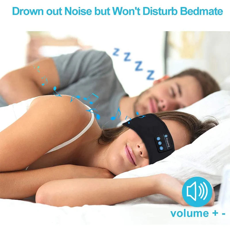 Wireless Bluetooth Headband Headphones with HD Stereo Speakers and Eye Mask for Sleeping