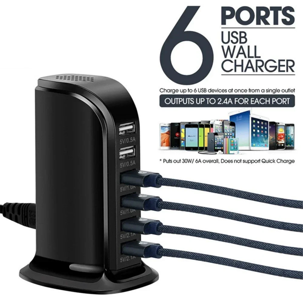 Fast Multi 6 USB Quick Charging Dock Station