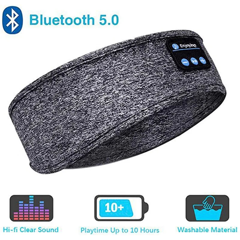 Wireless Bluetooth Headband Headphones with HD Stereo Speakers and Eye Mask for Sleeping