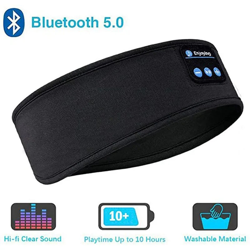 Wireless Bluetooth Headband Headphones with HD Stereo Speakers and Eye Mask for Sleeping