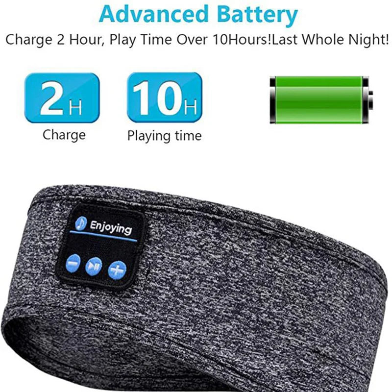 Wireless Bluetooth Headband Headphones with HD Stereo Speakers and Eye Mask for Sleeping