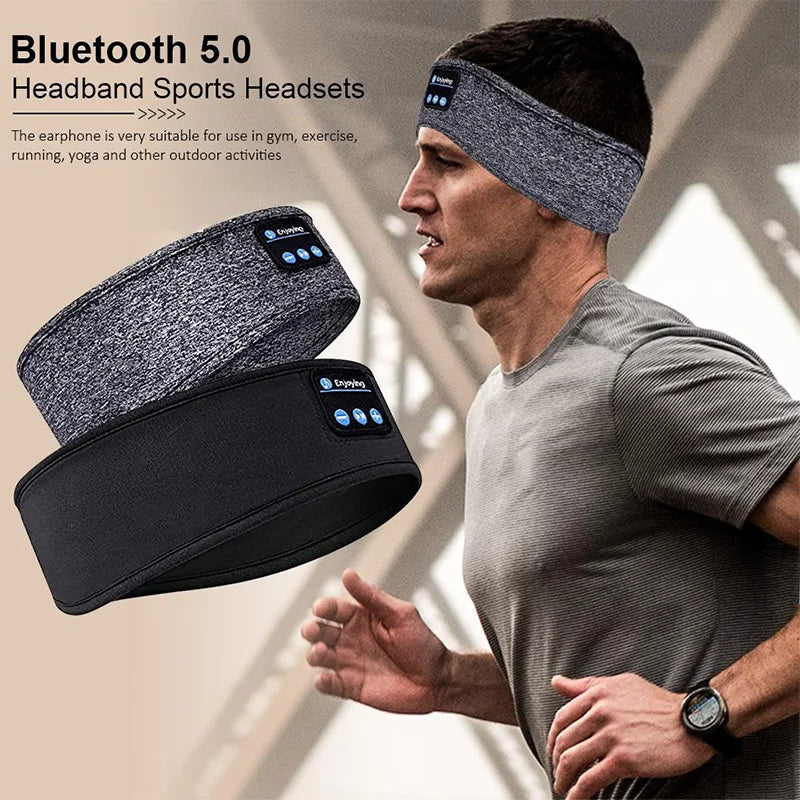 Wireless Bluetooth Headband Headphones with HD Stereo Speakers and Eye Mask for Sleeping