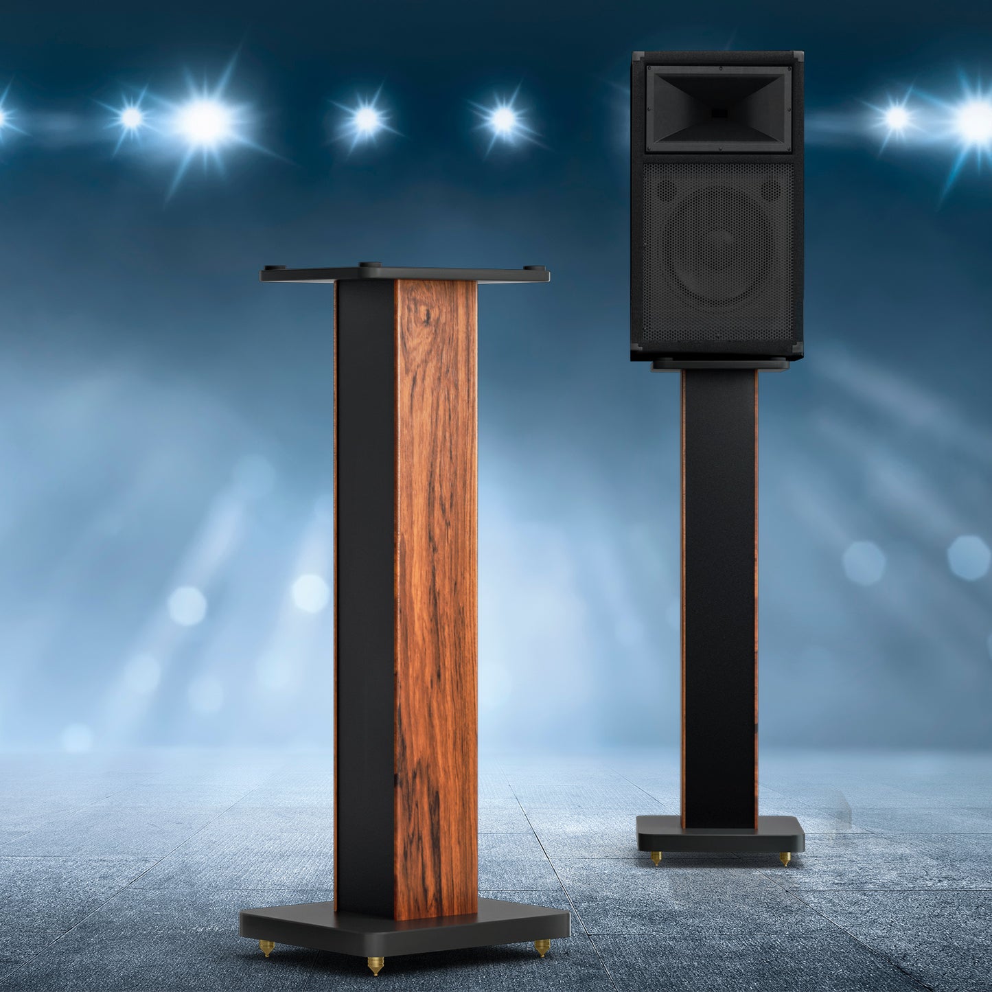 Alpha speaker stands – sturdy MDF construction with sand-fillable design