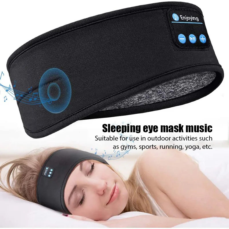 Wireless Bluetooth Headband Headphones with HD Stereo Speakers and Eye Mask for Sleeping