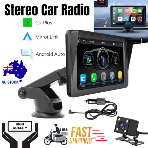 7" Wireless Apple CarPlay & Android Auto Touchscreen Car Stereo with Rear View Camera