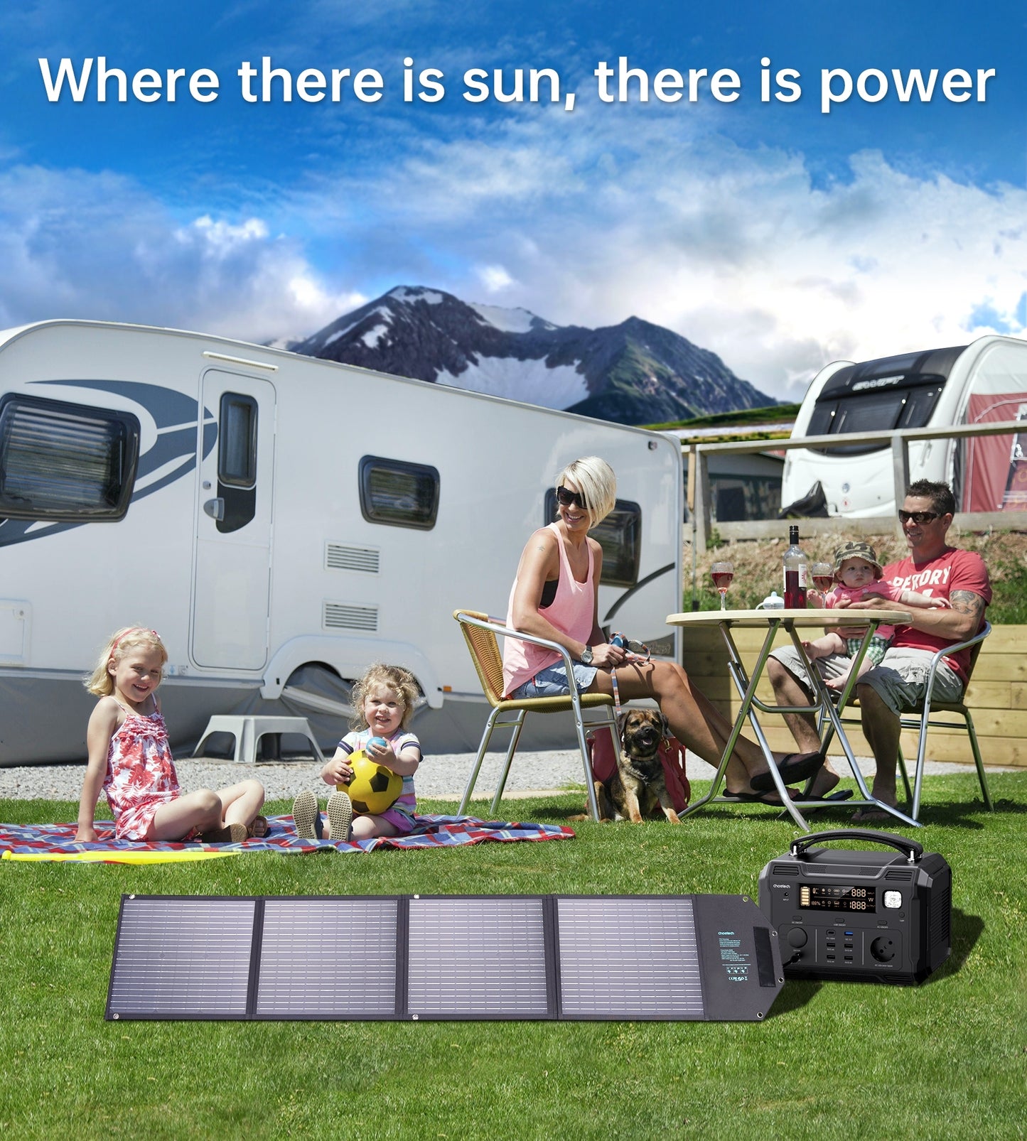 Choetech 100W Portable Solar Panel with USB Charger - Ideal for Hikers and Outdoor Enthusiasts