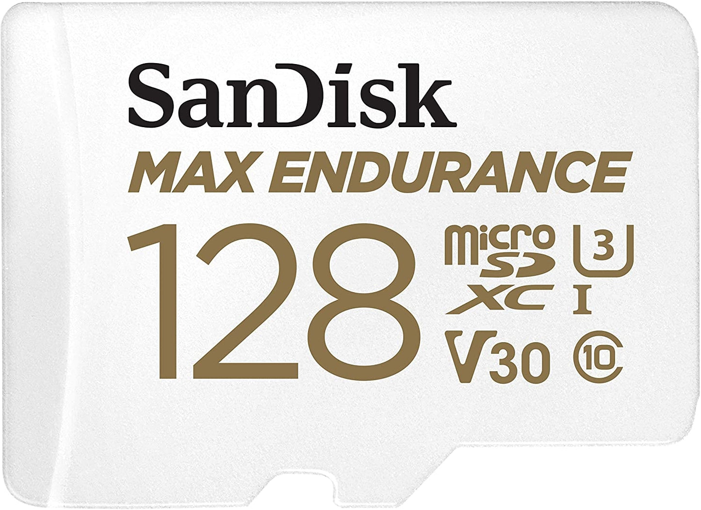 SanDisk MAX ENDURANCE microSDXC Card 128GB (60,000 hrs) UHS-I C10 U3 V30, 100MB/s Read, 40MB/s Write, with SD Adapter (SDSQQVR-128G-GN6IA)