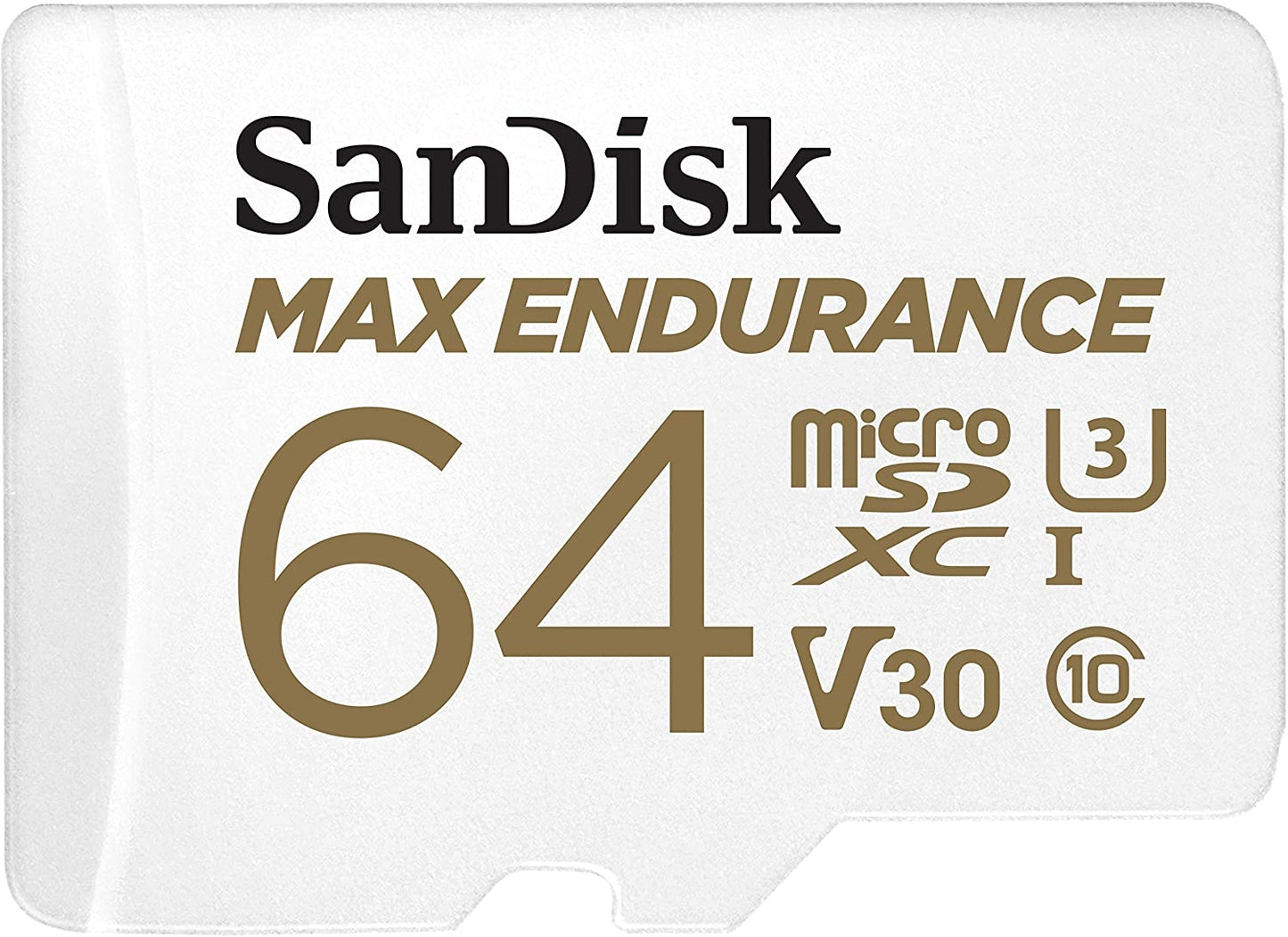 SanDisk MAX ENDURANCE microSDXC Card 64GB (30,000 hrs) UHS-I C10 U3 V30, 100MB/s Read, 40MB/s Write, with SD Adapter (SDSQQVR-064G-GN6IA)