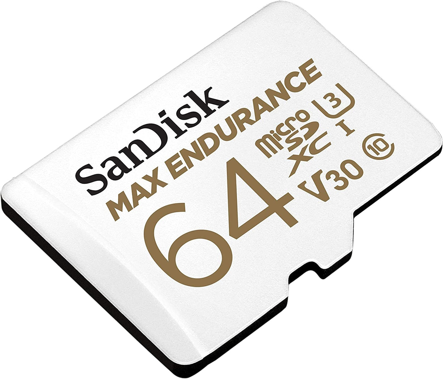 SanDisk MAX ENDURANCE microSDXC Card 64GB (30,000 hrs) UHS-I C10 U3 V30, 100MB/s Read, 40MB/s Write, with SD Adapter (SDSQQVR-064G-GN6IA)