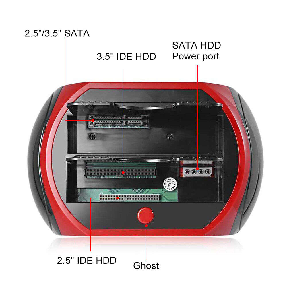 Premium 2.5" / 3.5" IDE/SATA Dual HDD Docking Station with Backup & Cloning Function
