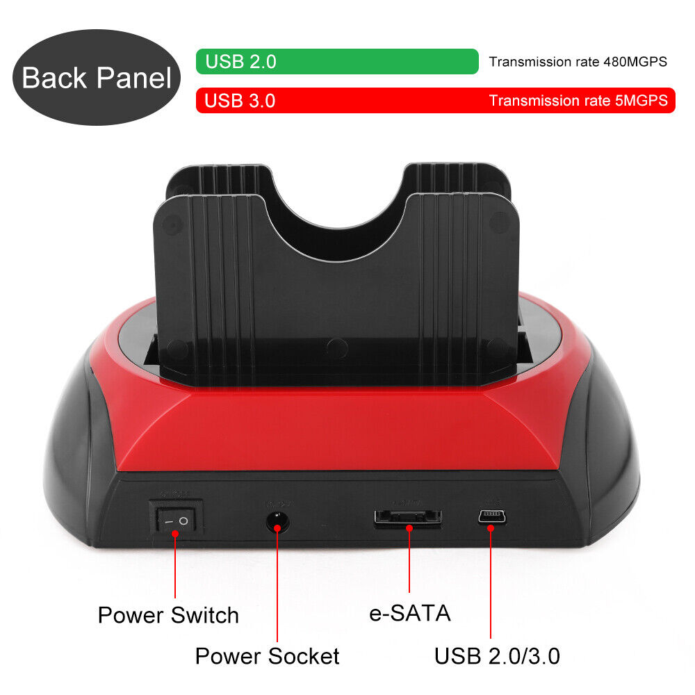 Premium 2.5" / 3.5" IDE/SATA Dual HDD Docking Station with Backup & Cloning Function