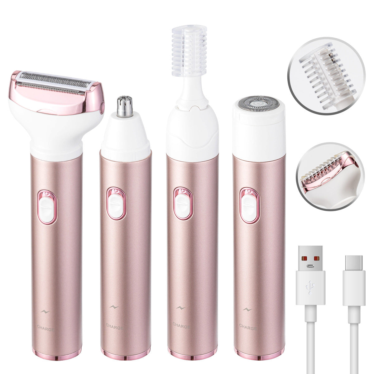 4-in-1 Women's Electric Hair Removal Trimmer & Grooming Kit