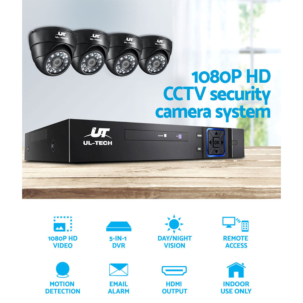 UL-Tech 8CH CCTV System with 4 1080p Cameras