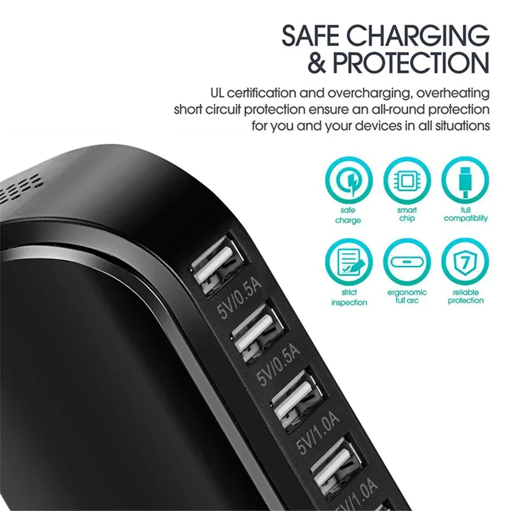 Fast Multi 6 USB Quick Charging Dock Station