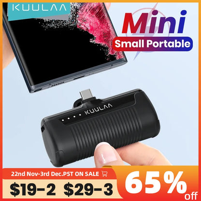 KUULAA Mini Power Bank 4500mAh - Portable Charger