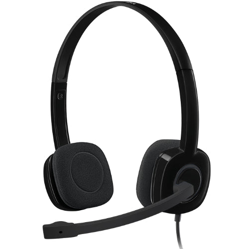 Logitech H151 Lightweight Stereo Headset with Mic, 3.5mm Jack & Noise-Cancelling
