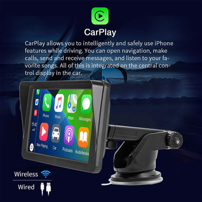 7" Wireless Apple CarPlay & Android Auto Touchscreen Car Stereo with Rear View Camera
