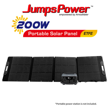 JumpsPower 200W Portable Solar Panel - Foldable Solar Charger for Camping & Outdoor Adventures