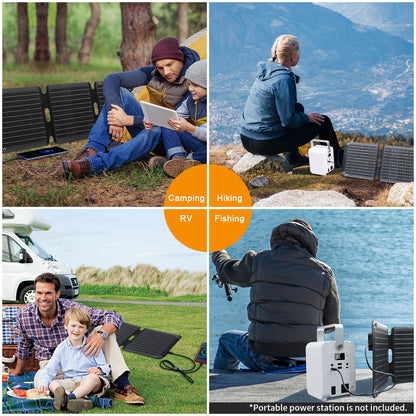 JumpsPower 200W Portable Solar Panel - Foldable Solar Charger for Camping & Outdoor Adventures