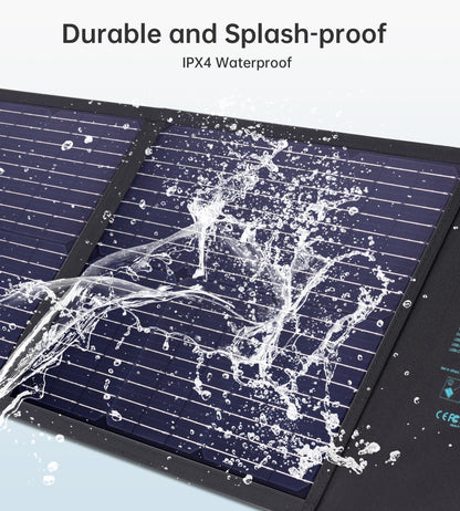 Choetech 100W Portable Solar Panel with USB Charger - Ideal for Hikers and Outdoor Enthusiasts