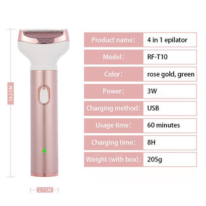 4-in-1 Women's Electric Hair Removal Trimmer & Grooming Kit