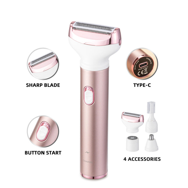 4-in-1 Women's Electric Hair Removal Trimmer & Grooming Kit