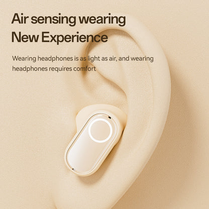 Beige M84 Short Handle Plated In-Ear Bluetooth Earphones - Noise-Cancelling, Wireless, Retro Minimalist Design