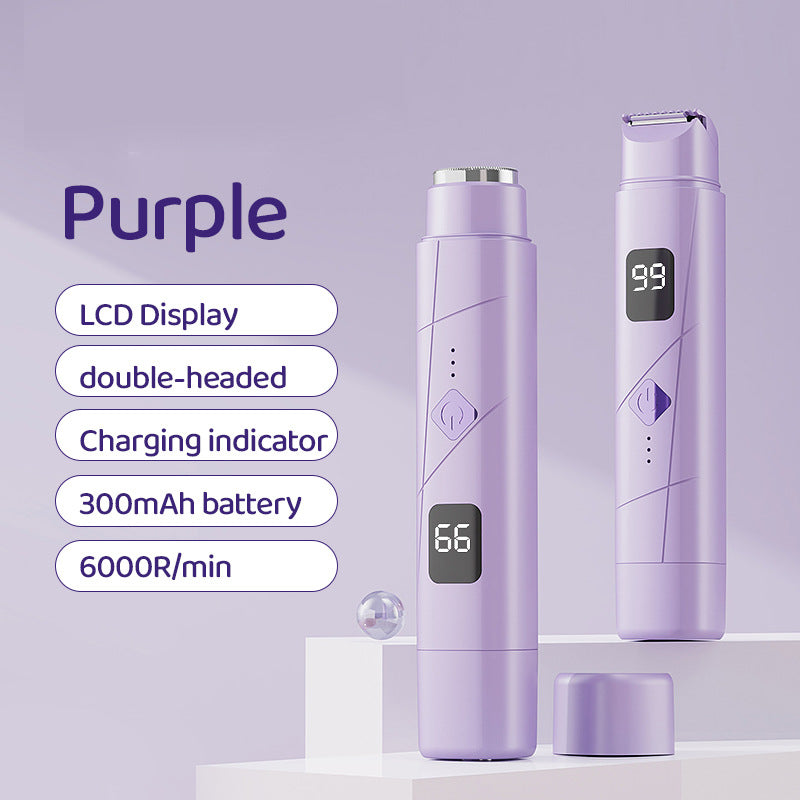 Purple Portable Wireless Electric Hair Remover – Dual-Head Mini Shaver for Women