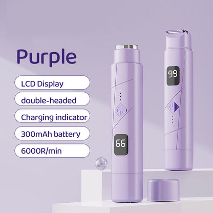 Purple Portable Wireless Electric Hair Remover – Dual-Head Mini Shaver for Women