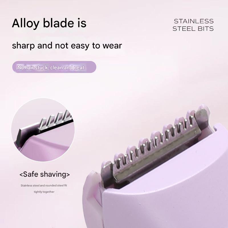 Purple Portable Wireless Electric Hair Remover – Dual-Head Mini Shaver for Women