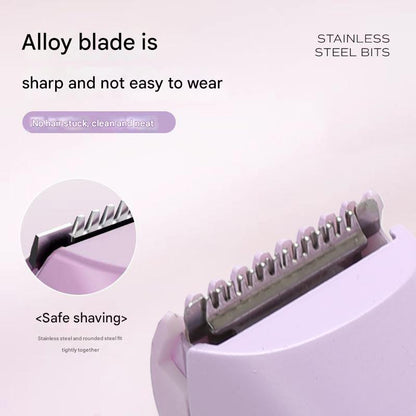 Purple Portable Wireless Electric Hair Remover – Dual-Head Mini Shaver for Women