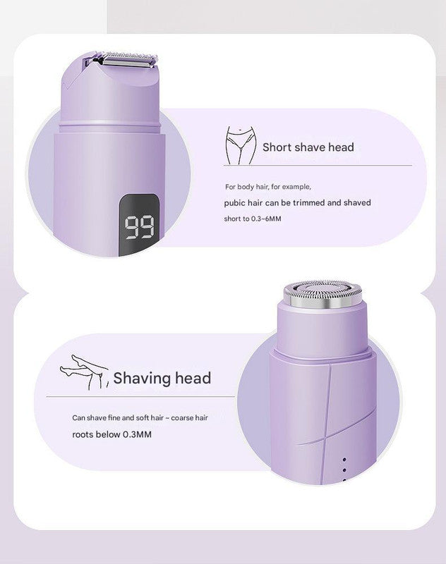 Purple Portable Wireless Electric Hair Remover – Dual-Head Mini Shaver for Women