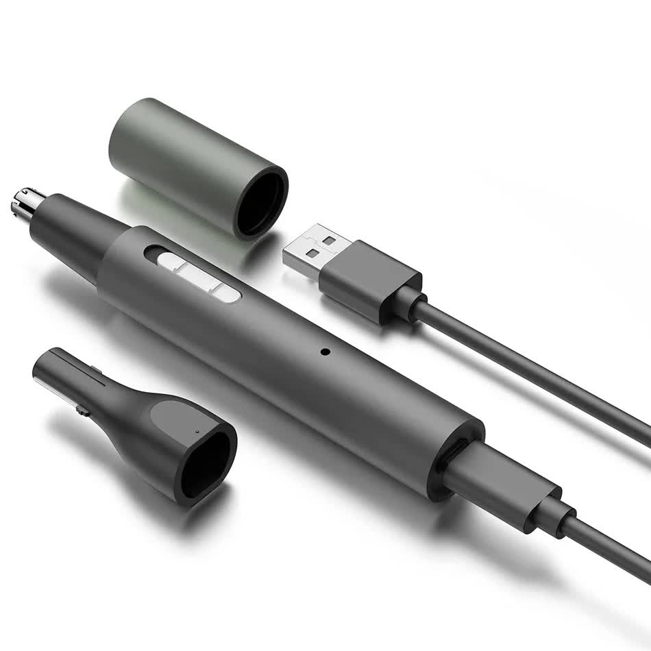 Electric Nose Hair Trimmer with Sideburn Cutter | 360° Precision Grooming Tool