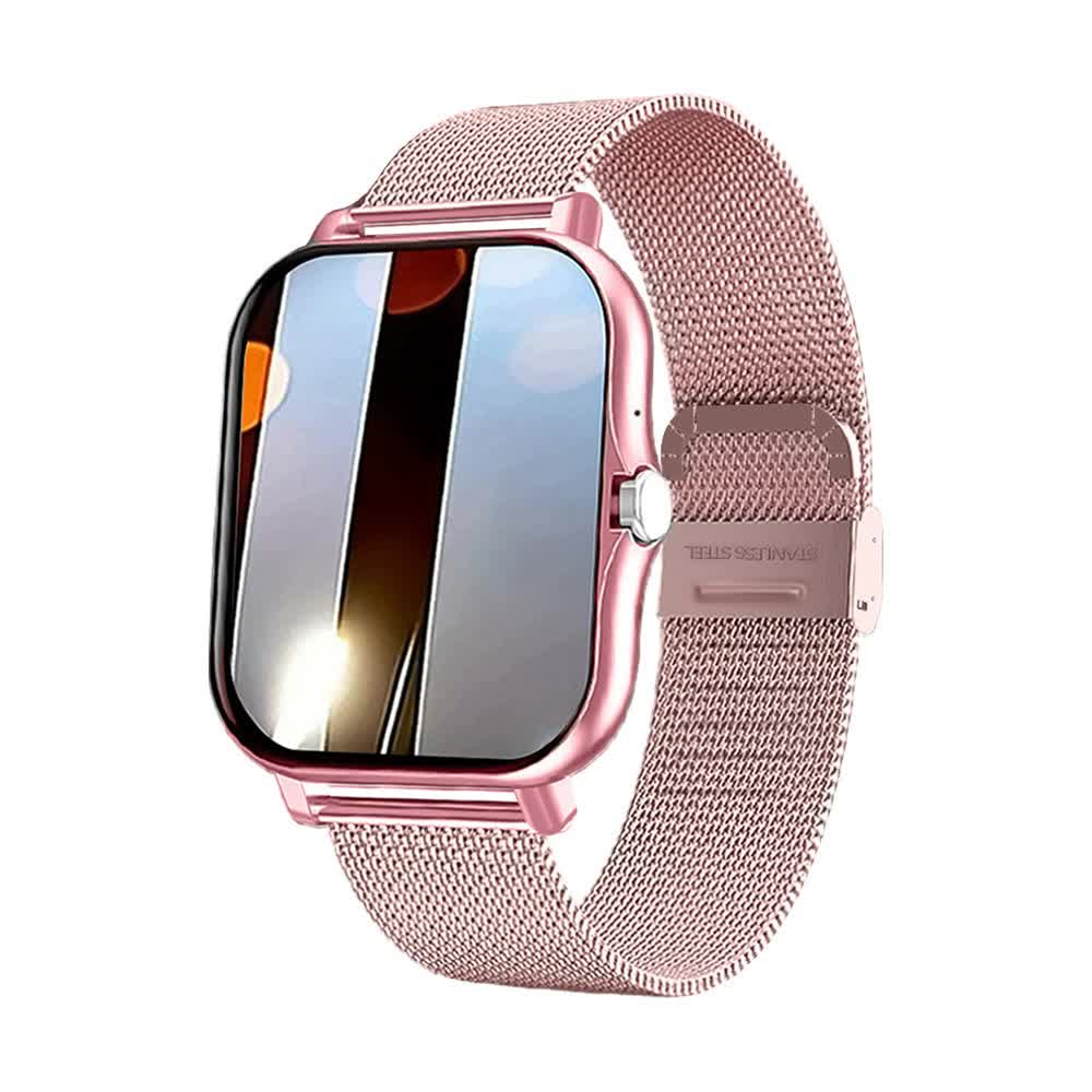 Pink Smart Fitness Watch with Large Display - 24 Sport Modes &amp; Health Tracking
