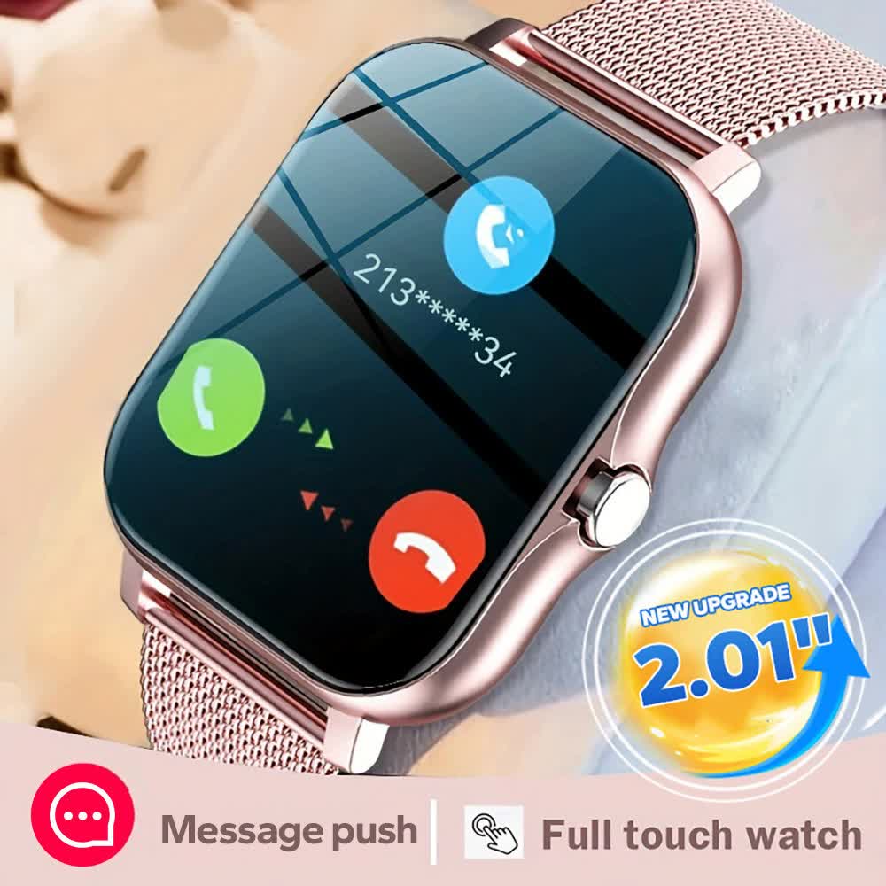 Pink Smart Fitness Watch with Large Display - 24 Sport Modes &amp; Health Tracking